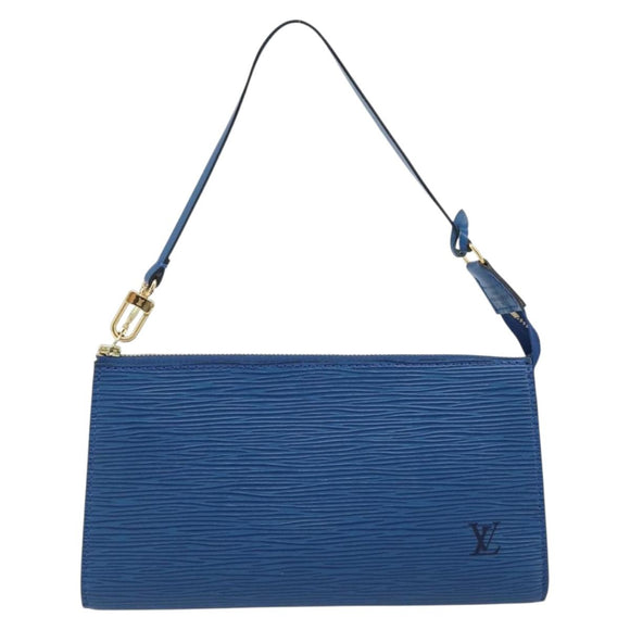 LOUIS VUITTON Epi Pochette Accessoires Pouch Blue M52985 LV Auth BA11656