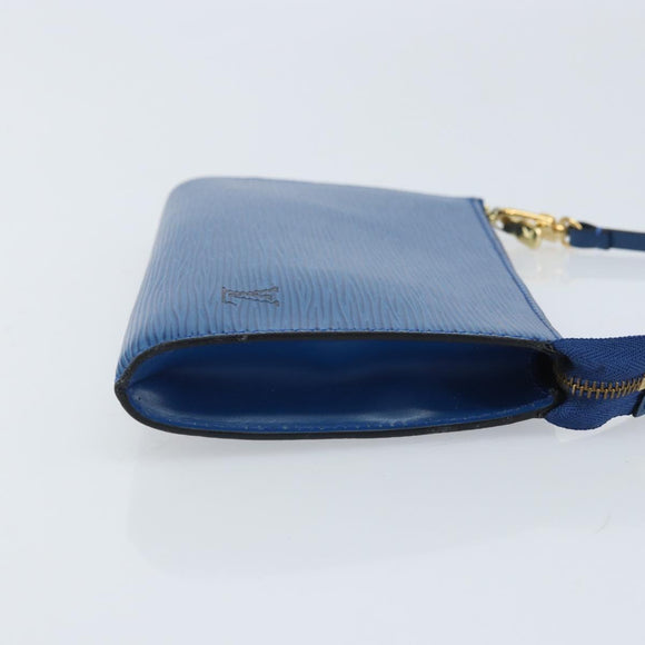 LOUIS VUITTON Epi Pochette Accessoires Pouch Blue M52985 LV Auth BA11656
