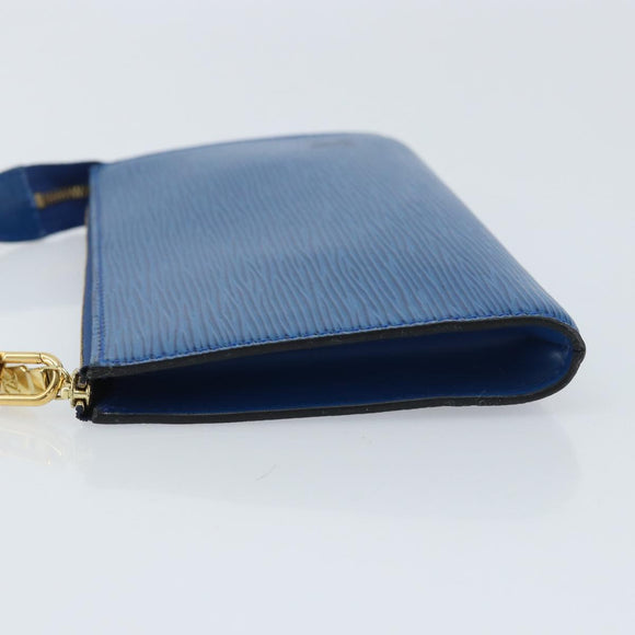 LOUIS VUITTON Epi Pochette Accessoires Pouch Blue M52985 LV Auth BA11656