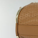 BALLY Hand Bag Leather Brown Gold Auth BA1166-9