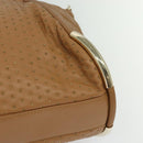 BALLY Hand Bag Leather Brown Gold Auth BA1166-16