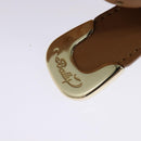 BALLY Hand Bag Leather Brown Gold Auth BA1166-10