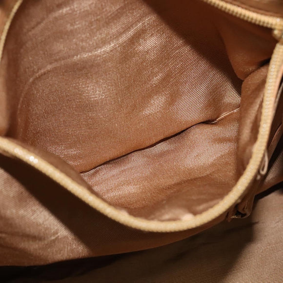 BALLY Hand Bag Leather Brown Gold Auth BA1166