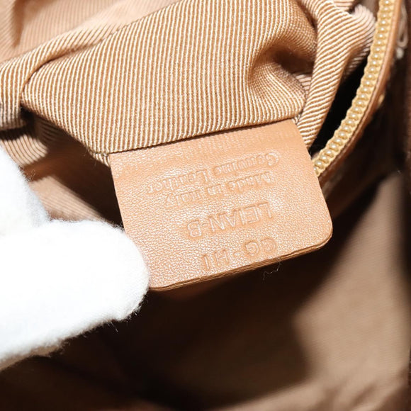 BALLY Hand Bag Leather Brown Gold Auth BA1166