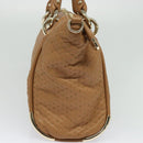 BALLY Hand Bag Leather Brown Gold Auth BA1166-3