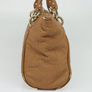 BALLY Hand Bag Leather Brown Gold Auth BA1166-4
