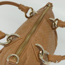 BALLY Hand Bag Leather Brown Gold Auth BA1166-6