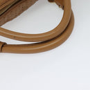 BALLY Hand Bag Leather Brown Gold Auth BA1166-7