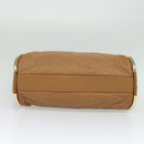 BALLY Hand Bag Leather Brown Gold Auth BA1166-5