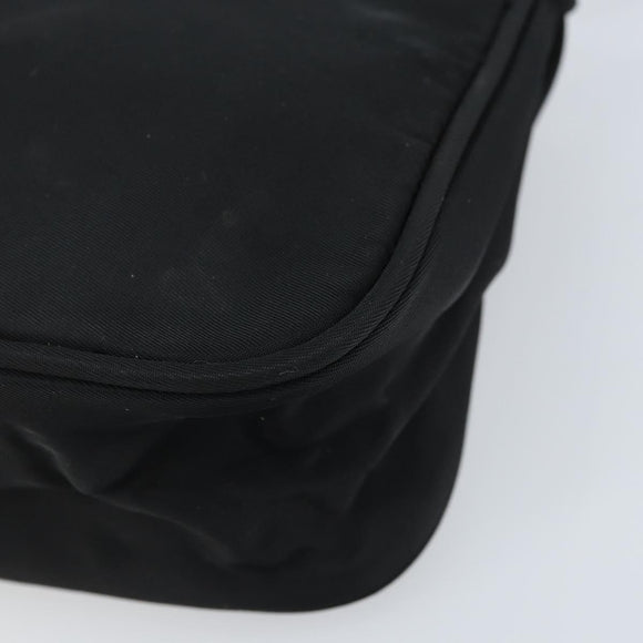 PRADA Accessory Pouch Nylon Black Silver Auth BA11668