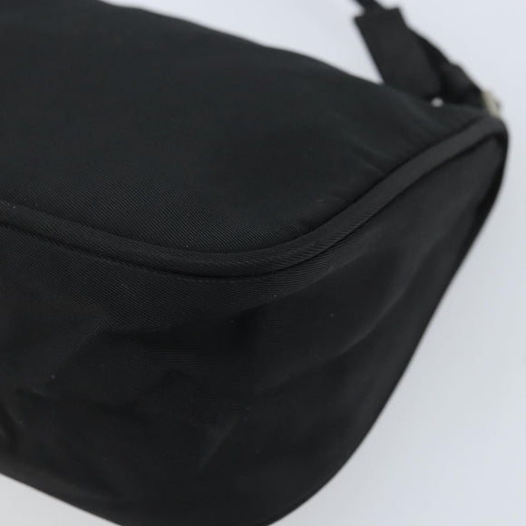 PRADA Accessory Pouch Nylon Black Silver Auth BA11668