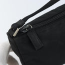 PRADA Accessory Pouch Nylon Black Silver Auth BA11668-10