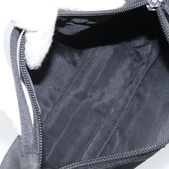 PRADA Accessory Pouch Nylon Black Silver Auth BA11668