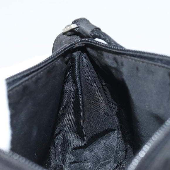 PRADA Accessory Pouch Nylon Black Silver Auth BA11668