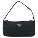 PRADA Accessory Pouch Nylon Black Silver Auth BA11668-13