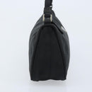 PRADA Accessory Pouch Nylon Black Silver Auth BA11668-4