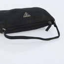 PRADA Accessory Pouch Nylon Black Silver Auth BA11668-7
