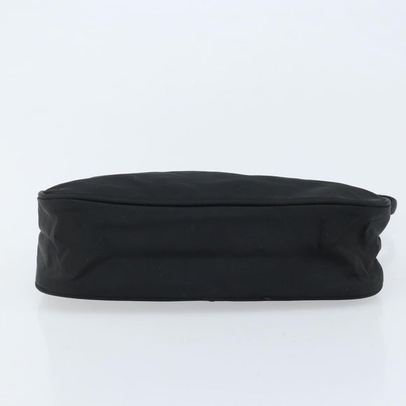 PRADA Accessory Pouch Nylon Black Silver Auth BA11668