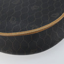 Christian Dior Honeycomb Canvas Shoulder Bag PVC Black Gold Auth BA11669-16