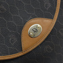 Christian Dior Honeycomb Canvas Shoulder Bag PVC Black Gold Auth BA11669-10