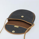Christian Dior Honeycomb Canvas Shoulder Bag PVC Black Gold Auth BA11669-11