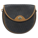 Christian Dior Honeycomb Canvas Shoulder Bag PVC Black Gold Auth BA11669-13