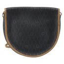 Christian Dior Honeycomb Canvas Shoulder Bag PVC Black Gold Auth BA11669-2