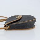 Christian Dior Honeycomb Canvas Shoulder Bag PVC Black Gold Auth BA11669-4
