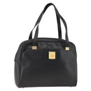 Christian Dior Hand Bag Leather Black Gold Auth BA11678-1