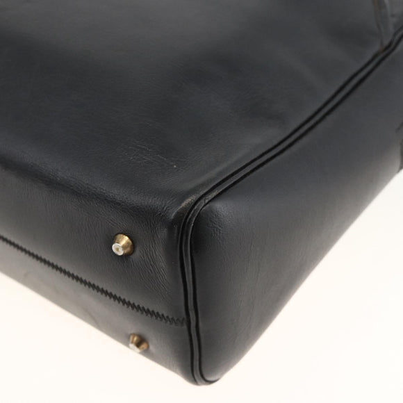 Christian Dior Hand Bag Leather Black Gold Auth BA11678