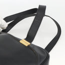 Christian Dior Hand Bag Leather Black Gold Auth BA11678-8