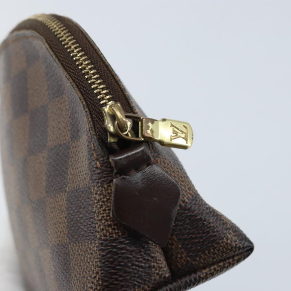 LOUIS VUITTON Damier Ebene Pochette Cosmetic PM Pouch N47516 LV Auth BA11689