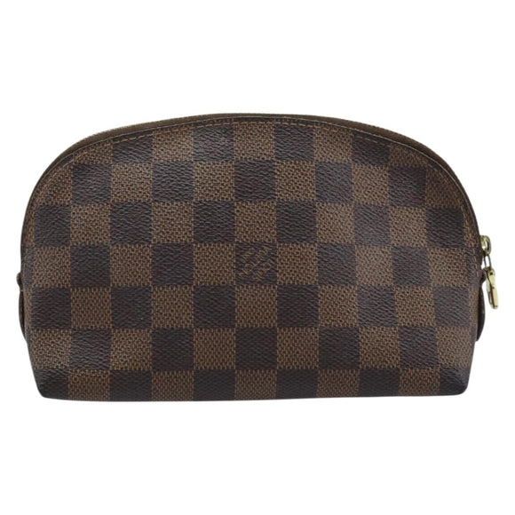 LOUIS VUITTON Damier Ebene Pochette Cosmetic PM Pouch N47516 LV Auth BA11689
