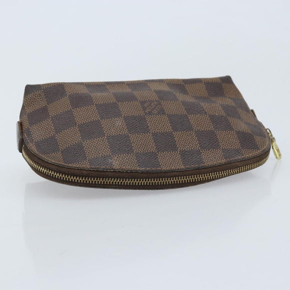 LOUIS VUITTON Damier Ebene Pochette Cosmetic PM Pouch N47516 LV Auth BA11689