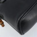 GUCCI Bamboo Hand Bag Leather 2way Black Gold 007 2865 0231 Auth BA11694-13