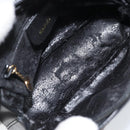 GUCCI Bamboo Hand Bag Leather 2way Black Gold 007 2865 0231 Auth BA11694-18