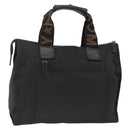 FENDI Hand Bag Canvas Black Silver Auth BA11699-1