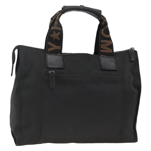 FENDI Hand Bag Canvas Black Silver Auth BA11699