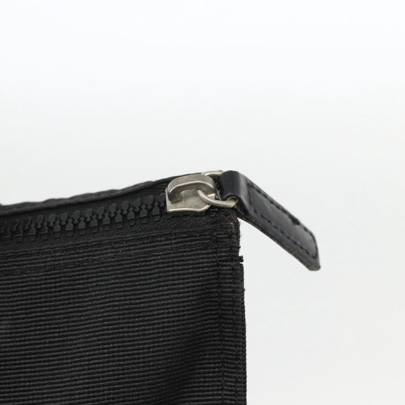 FENDI Hand Bag Canvas Black Silver Auth BA11699