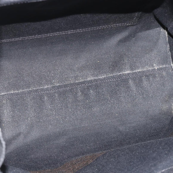 FENDI Hand Bag Canvas Black Silver Auth BA11699