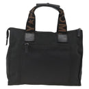 FENDI Hand Bag Canvas Black Silver Auth BA11699-13