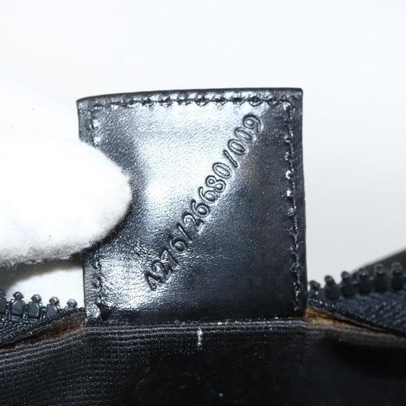 FENDI Hand Bag Canvas Black Silver Auth BA11699