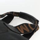 FENDI Hand Bag Canvas Black Silver Auth BA11699-8