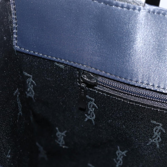 SAINT LAURENT Shoulder Bag Nylon Navy Silver Auth BA11701