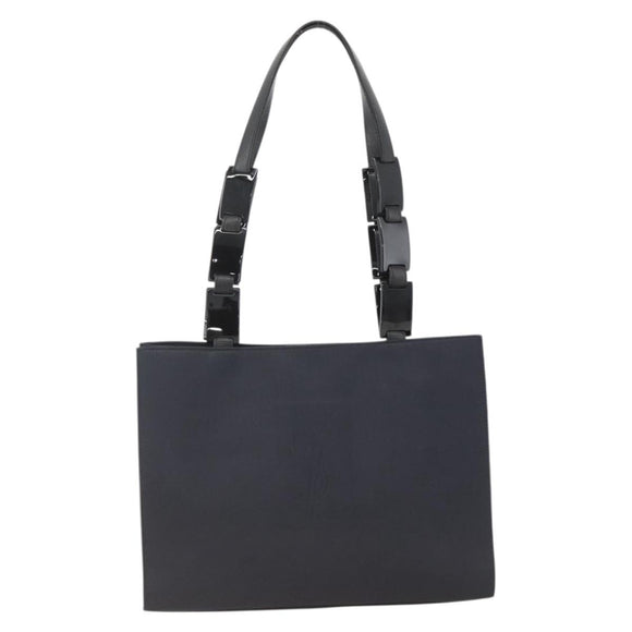 SAINT LAURENT Shoulder Bag Nylon Navy Silver Auth BA11701