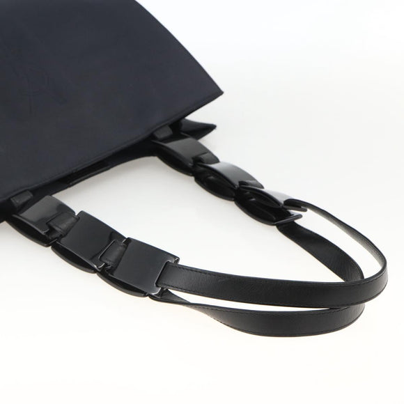 SAINT LAURENT Shoulder Bag Nylon Navy Silver Auth BA11701