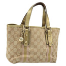 GUCCI GG Canvas Sherry Line Hand Bag Beige Gold 139261 Auth BA11705-1