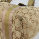 GUCCI GG Canvas Sherry Line Hand Bag Beige Gold 139261 Auth BA11705-10