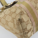 GUCCI GG Canvas Sherry Line Hand Bag Beige Gold 139261 Auth BA11705-11