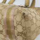 GUCCI GG Canvas Sherry Line Hand Bag Beige Gold 139261 Auth BA11705-12